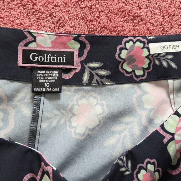 Golftini Floral Navy Golf Skirt Skort Sz 10 L Pockets Tennis Pickleball NWOT - Picture 7 of 10